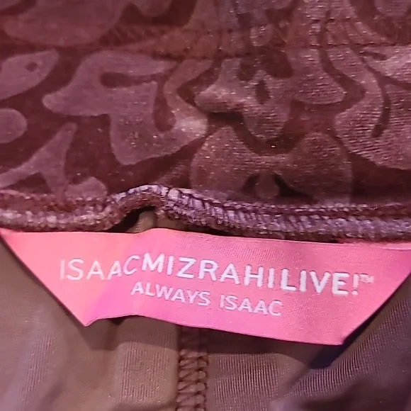 Isaac Mizrahi Live Women's Luxe Velour Pants Rich Burgundy Color 3X Size - Picture 3 of 5